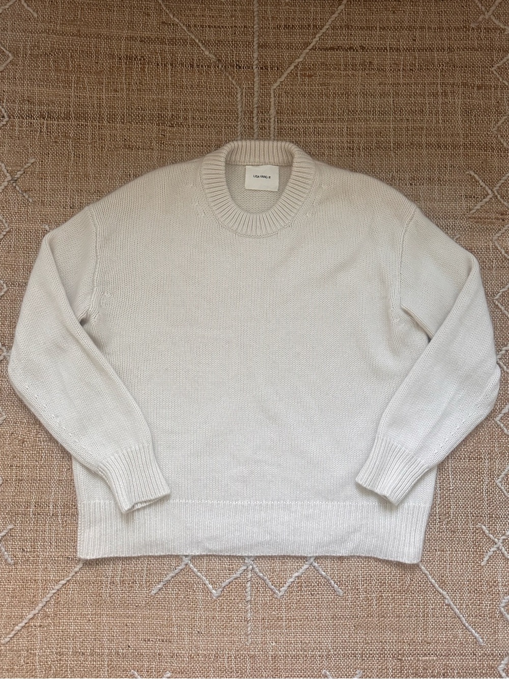 Lisa Yang Renske Sweater Pullover Crew Neck 100% Cashmere Cream Size 1 Medium